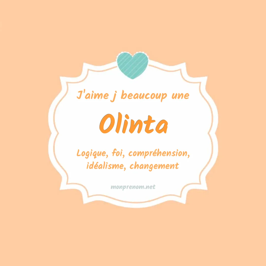 J'aime beaucoup Olinta