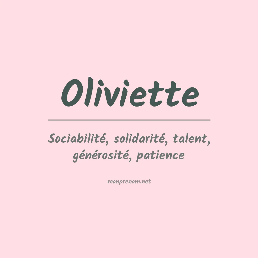 Signification du prénom Oliviette
