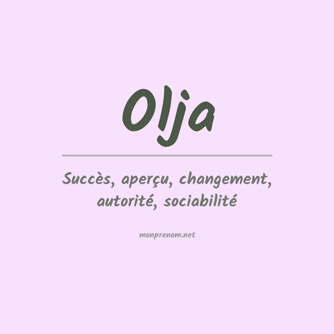 Signification du prénom Olja