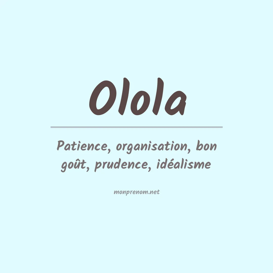 Prénom Olola