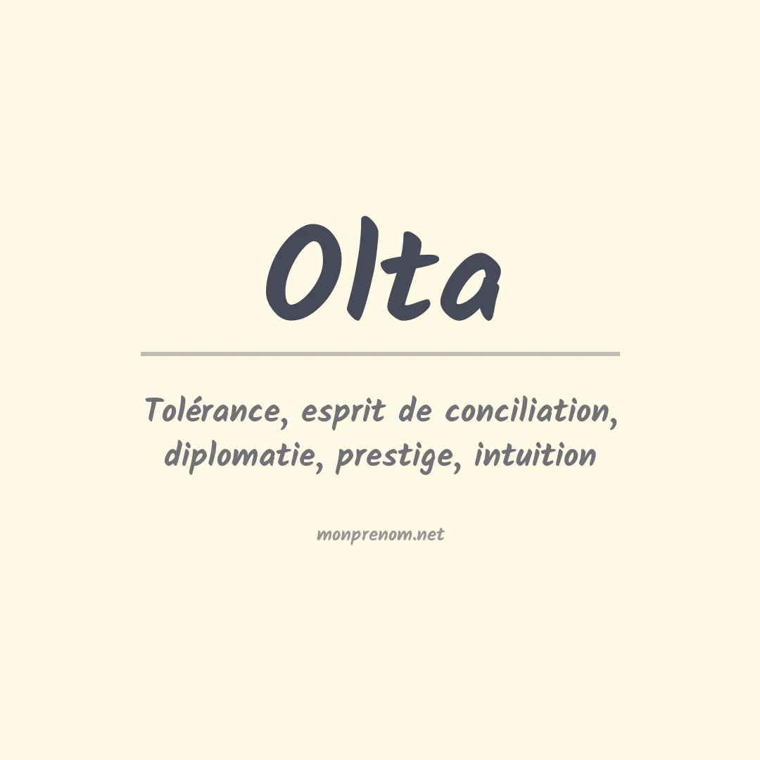 Signification du prénom Olta