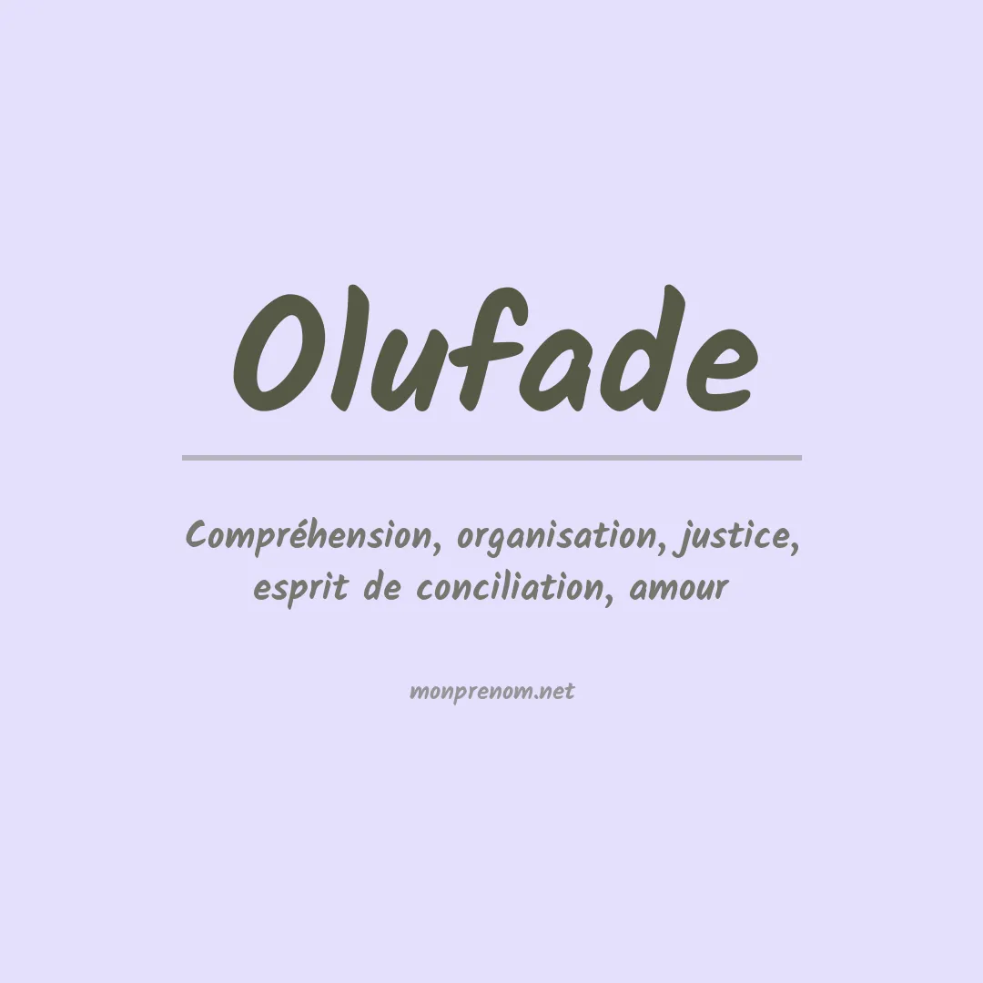 Signification du prénom Olufade