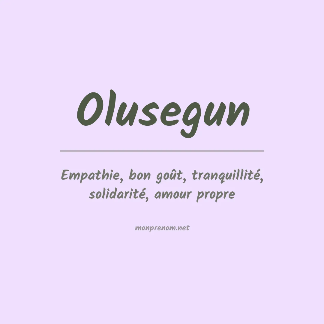 Signification du prénom Olusegun