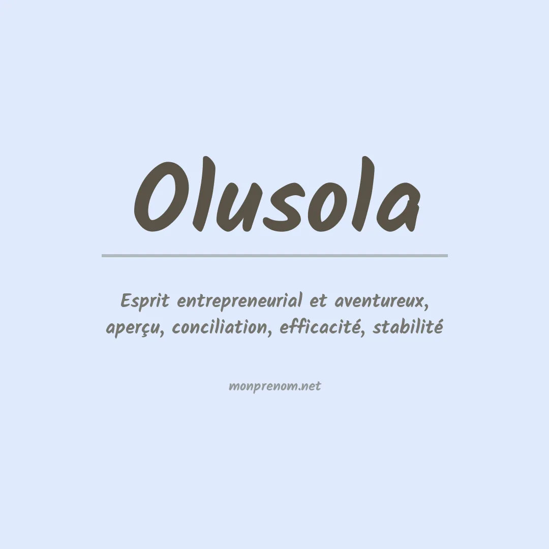 Signification du prénom Olusola