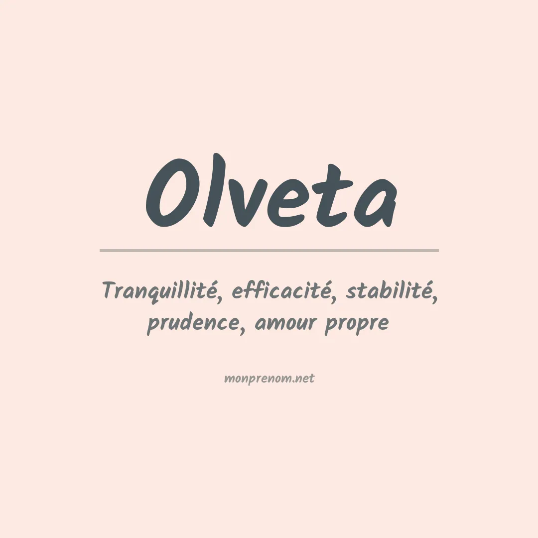 Signification du prénom Olveta