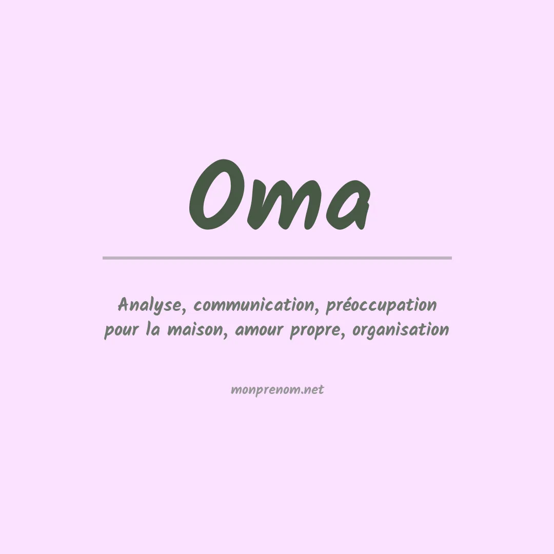 Signification du prénom Oma