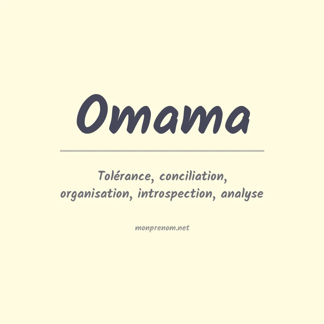 Signification du prénom Omama