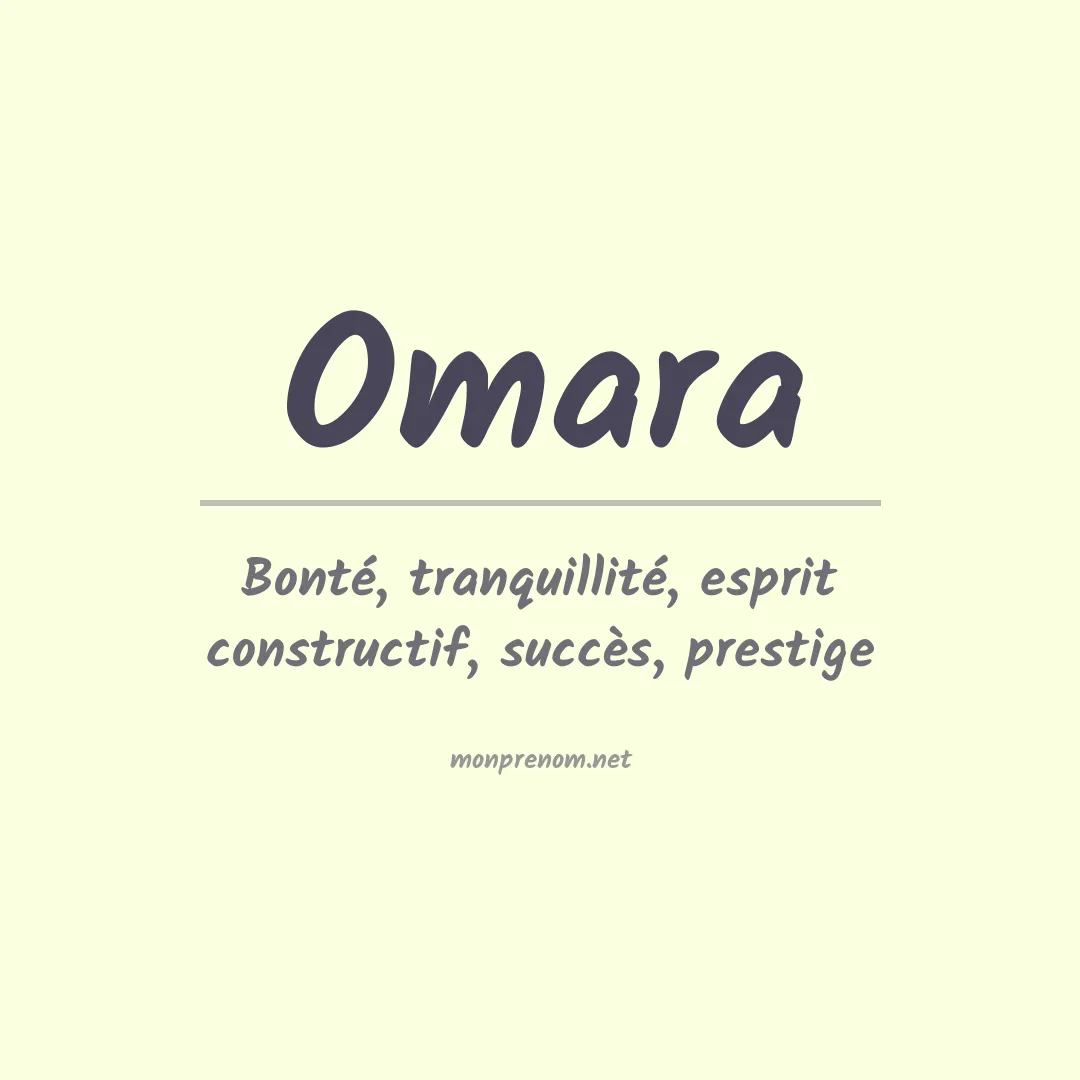 Signification du prénom Omara