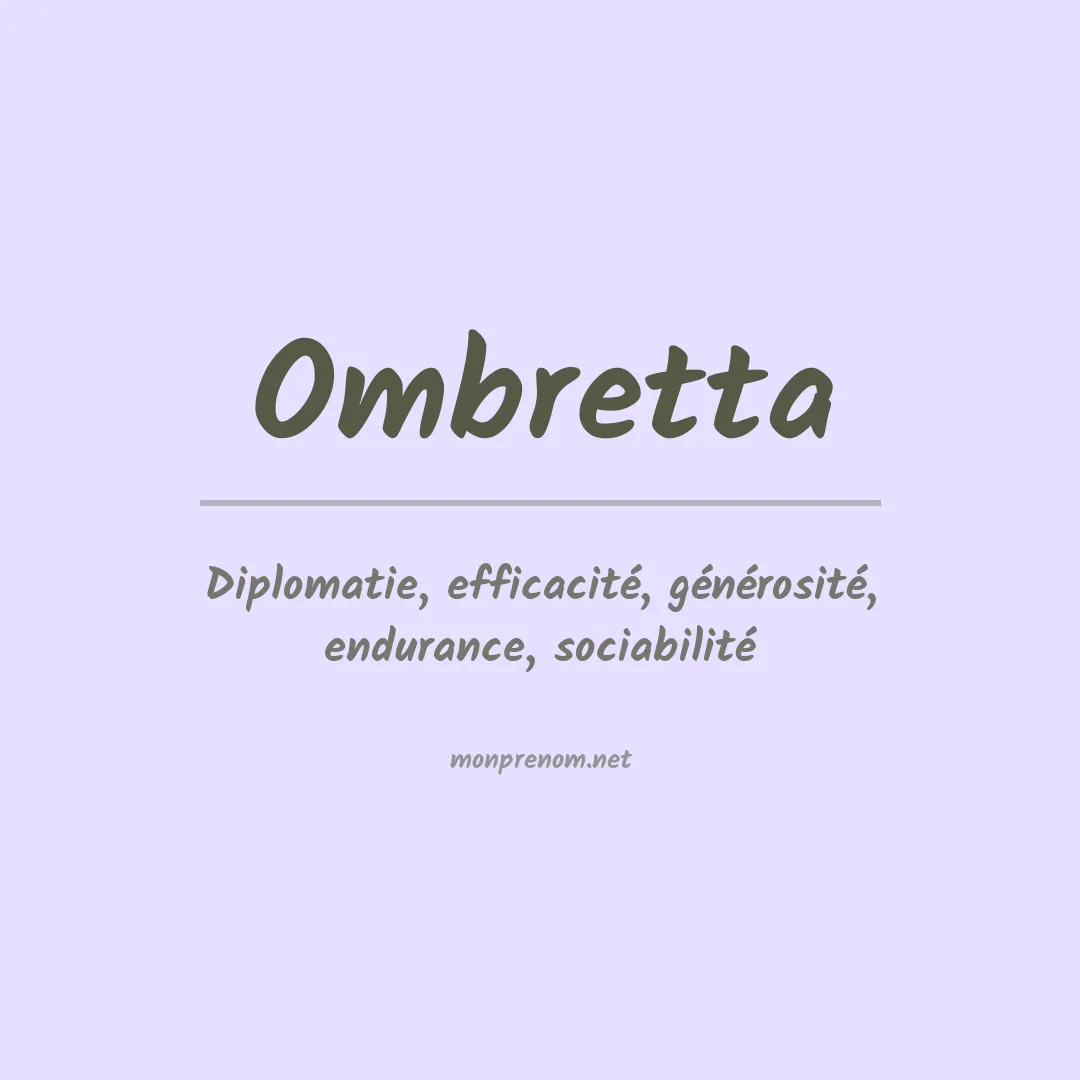 Signification du prénom Ombretta