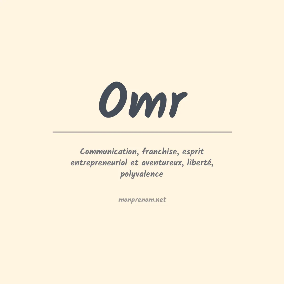 Signification du prénom Omr