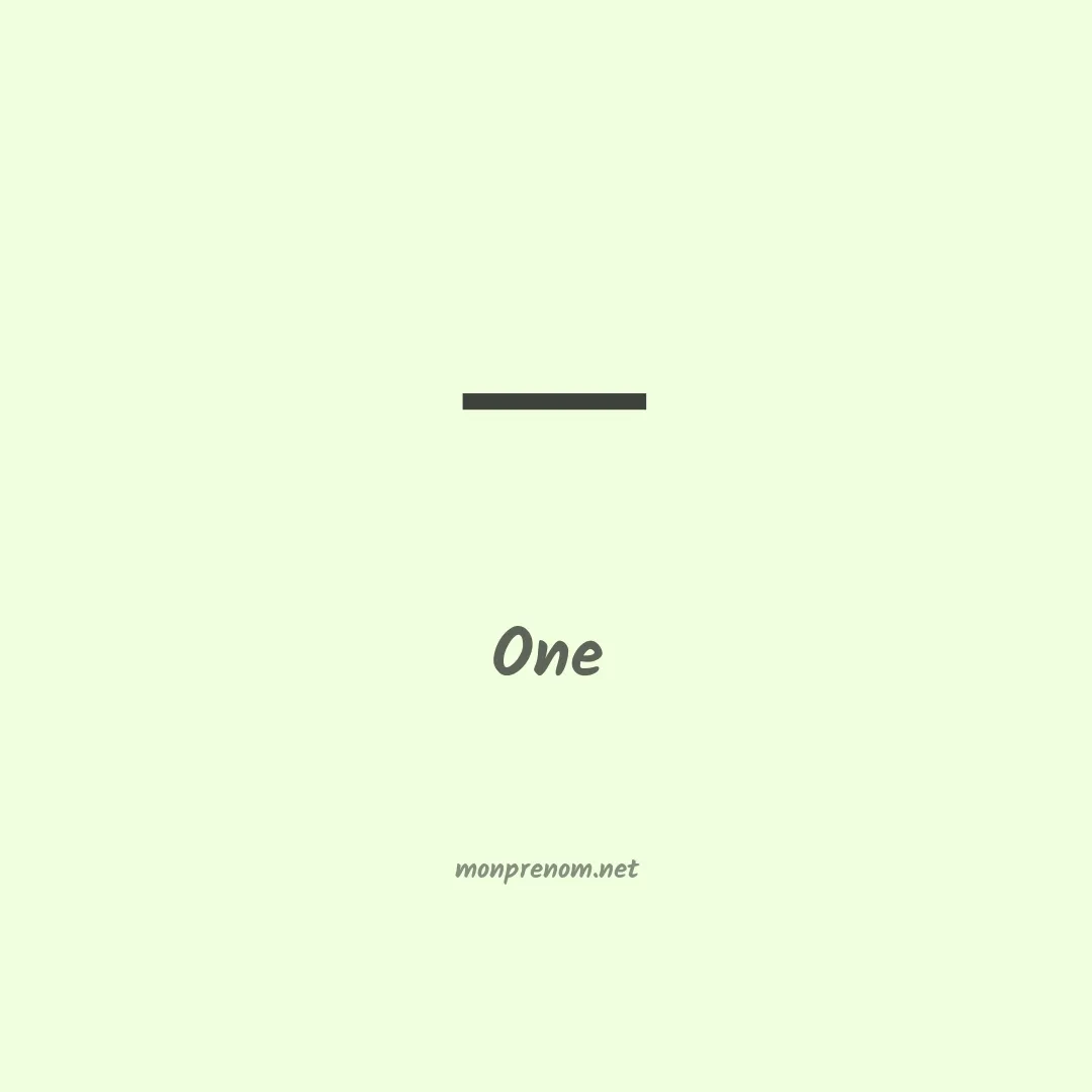 One en chinois