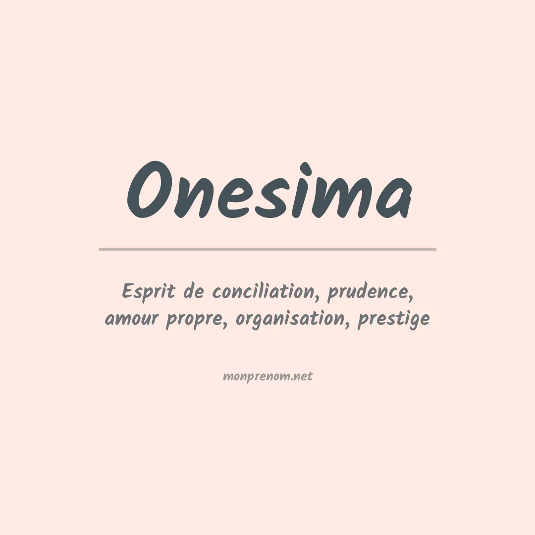 Signification du prénom Onesima
