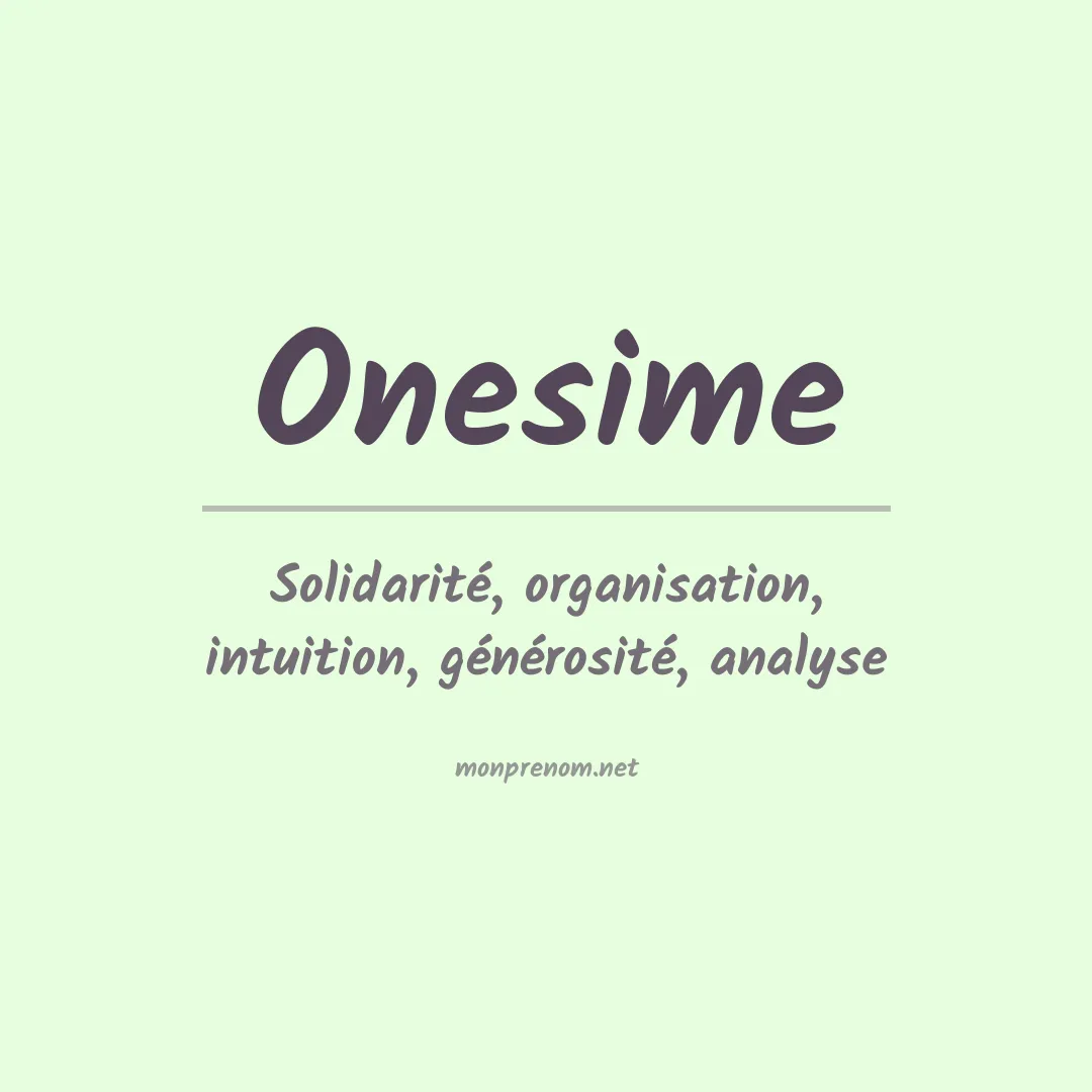 Signification du prénom Onesime