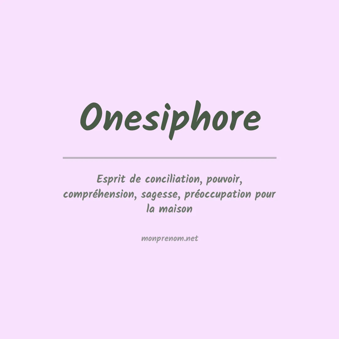 Prénom Onesiphore