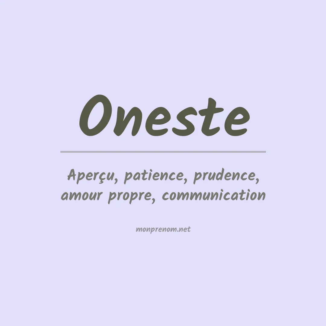 Signification du prénom Oneste