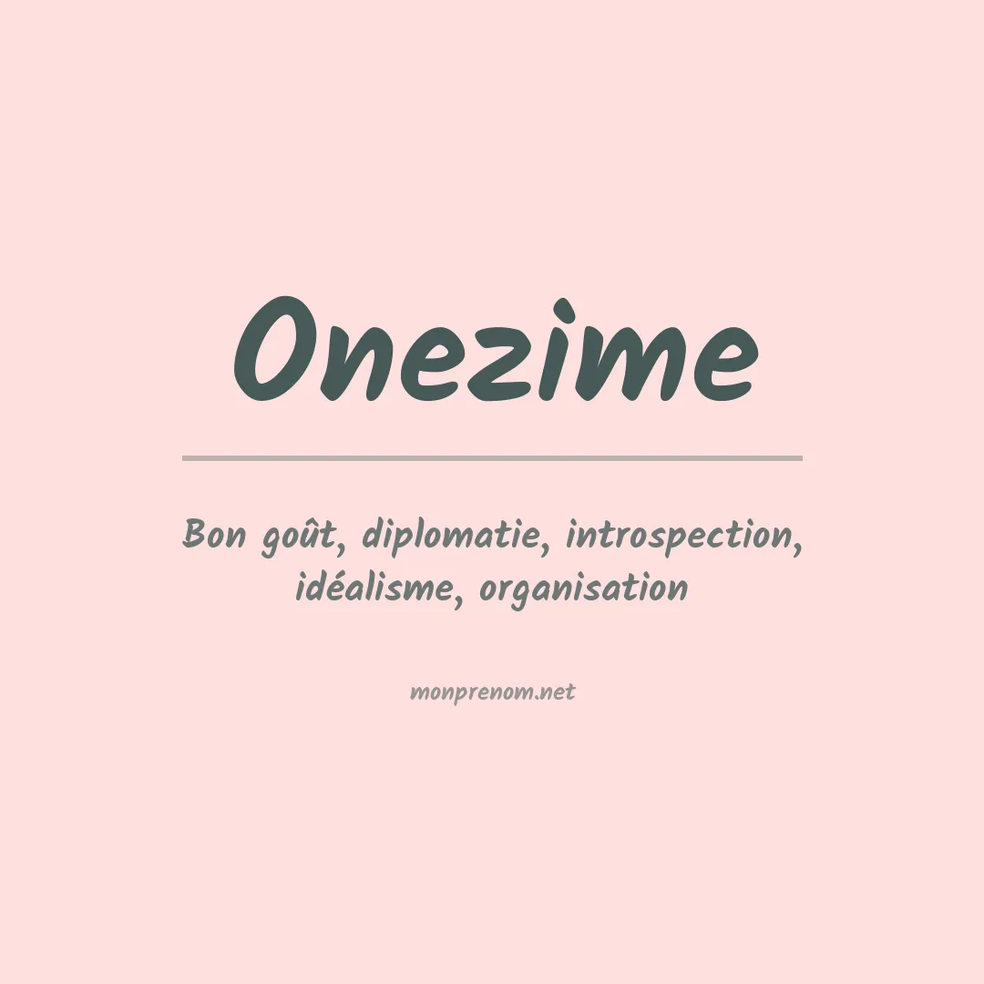 Signification du prénom Onezime
