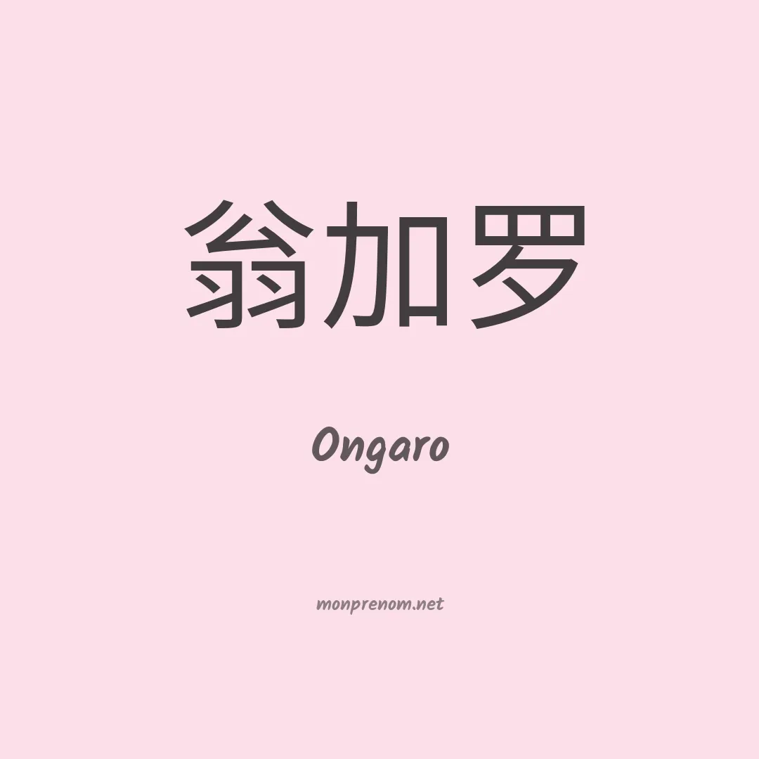 Ongaro en chinois