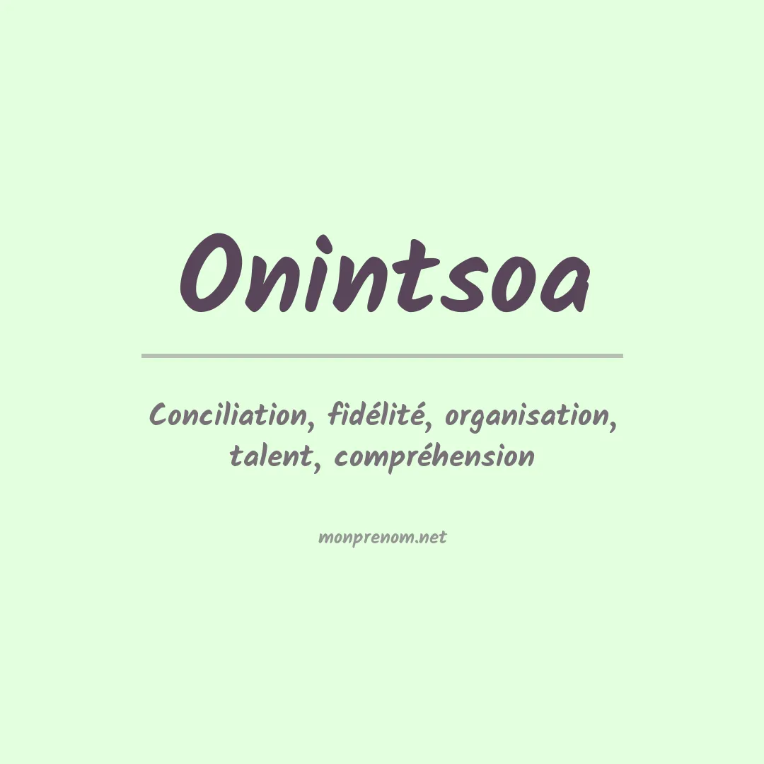 Signification du prénom Onintsoa