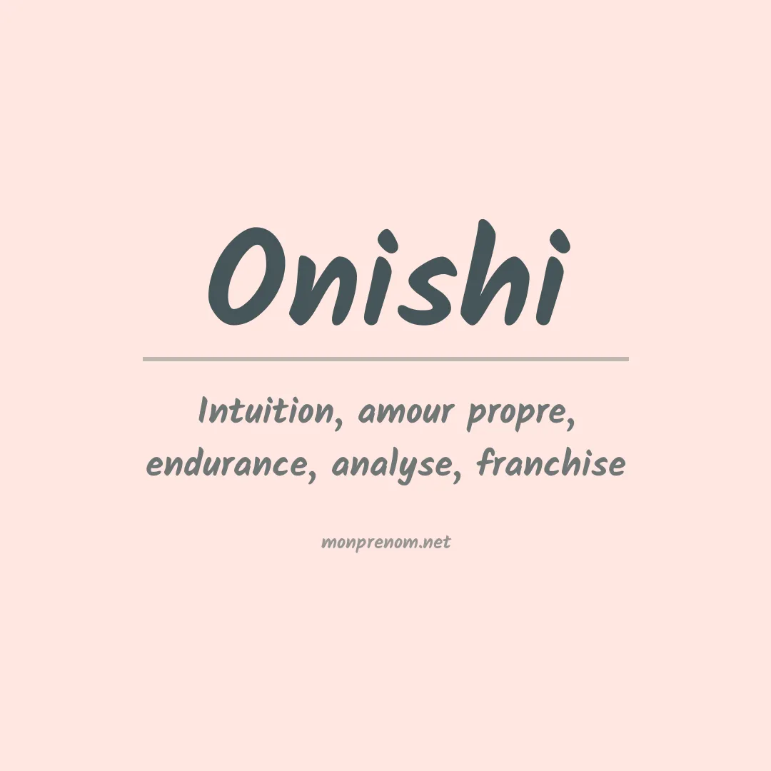 Prénom Onishi