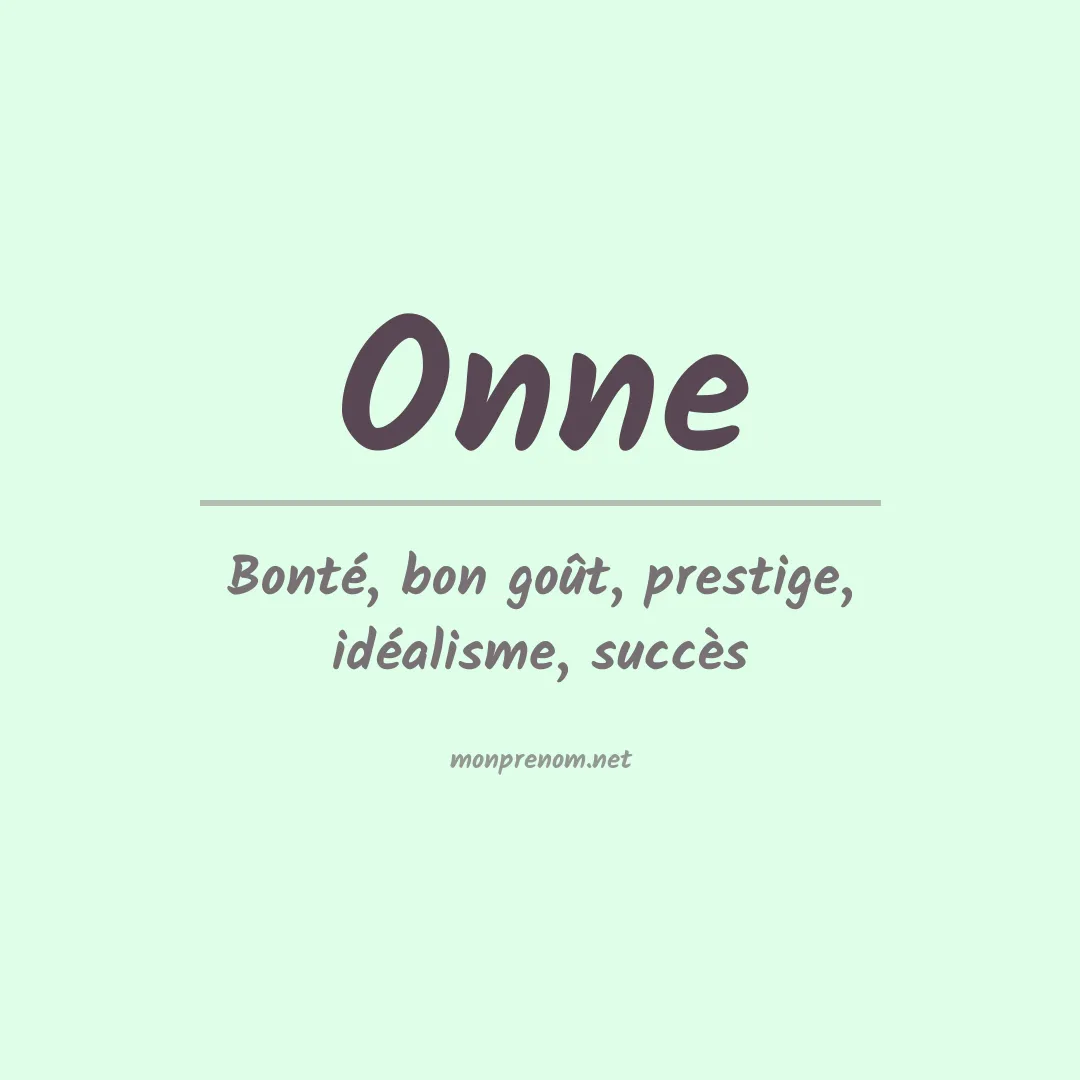 Signification du prénom Onne