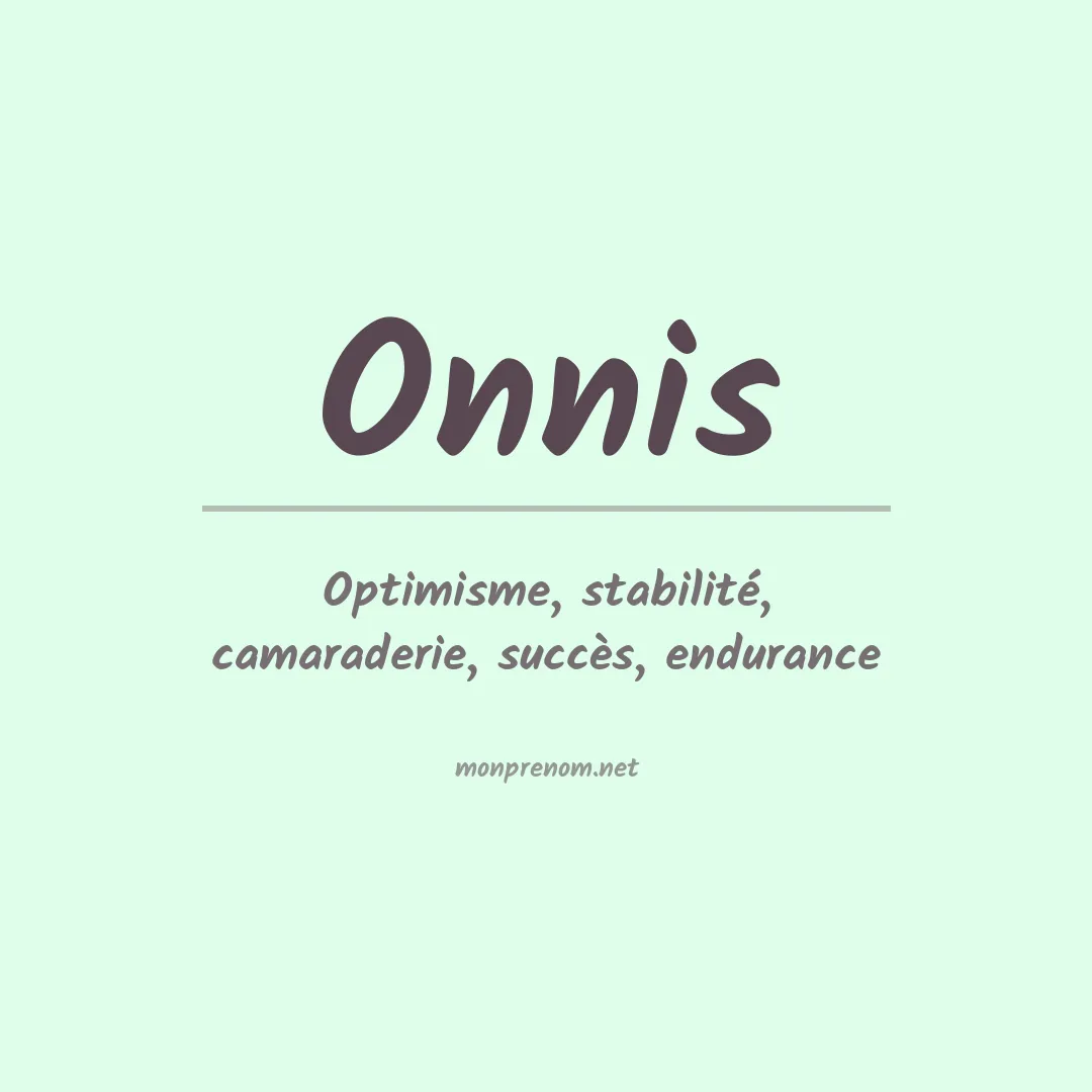 Signification du prénom Onnis