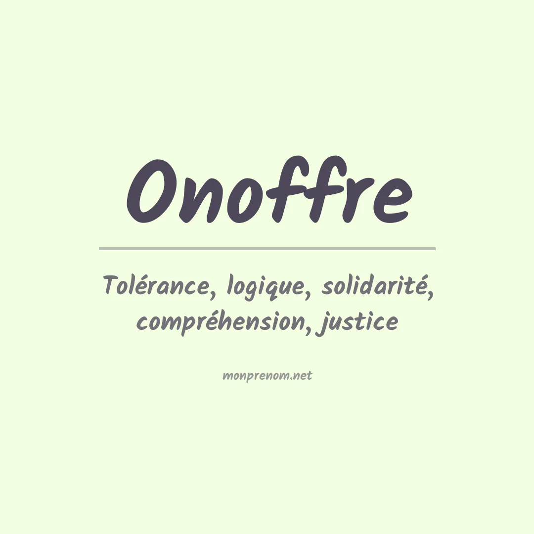 Signification du prénom Onoffre