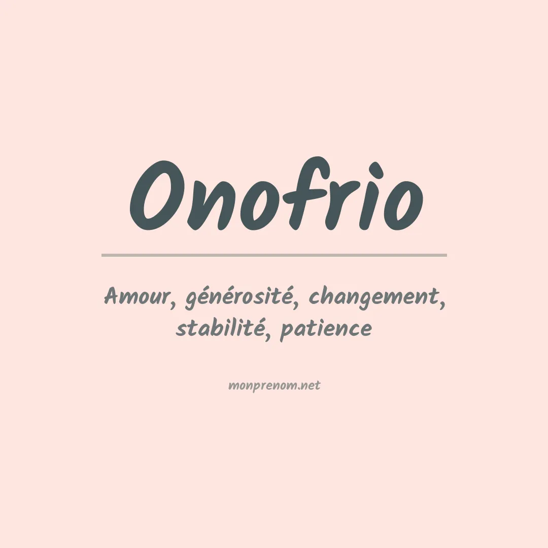 Prénom Onofrio