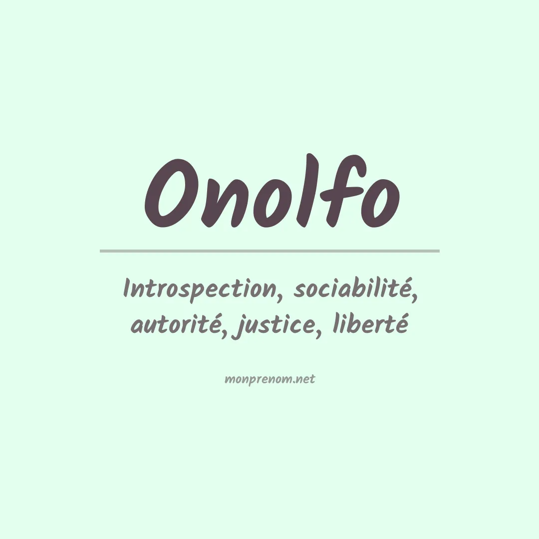 Signification du prénom Onolfo