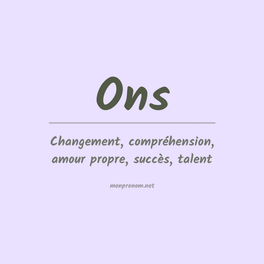 Prénom Ons