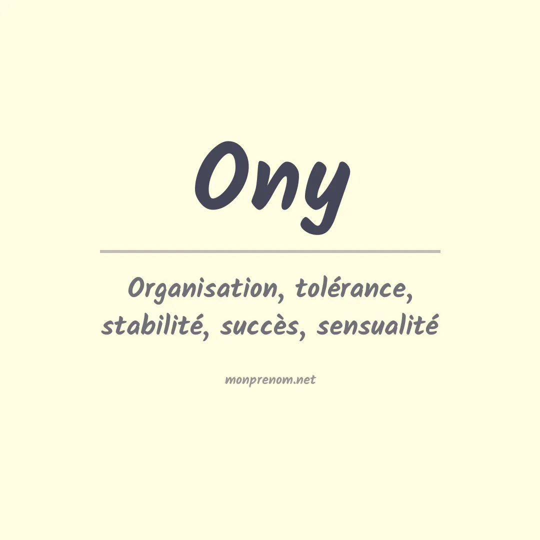 Prénom Ony