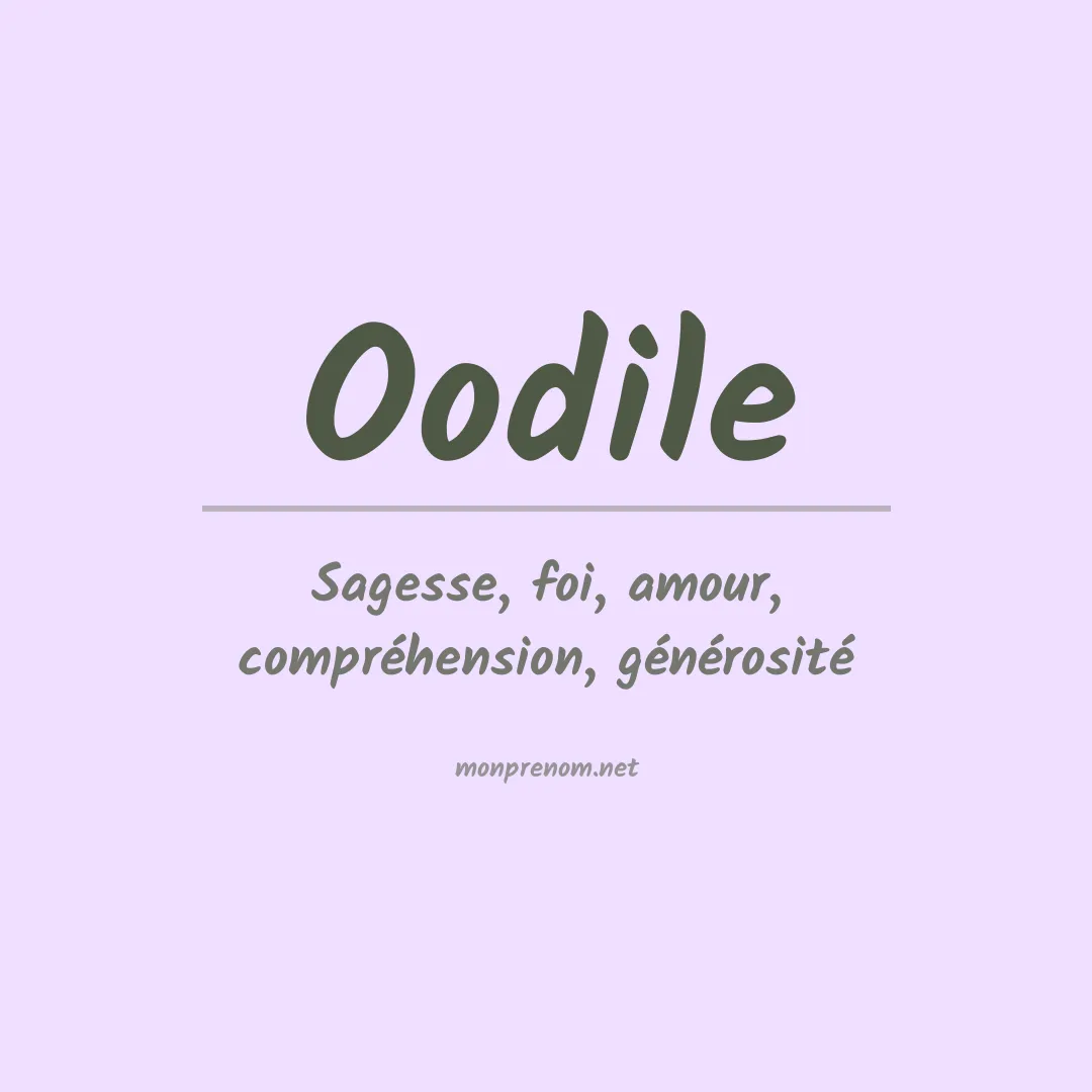 Signification du prénom Oodile