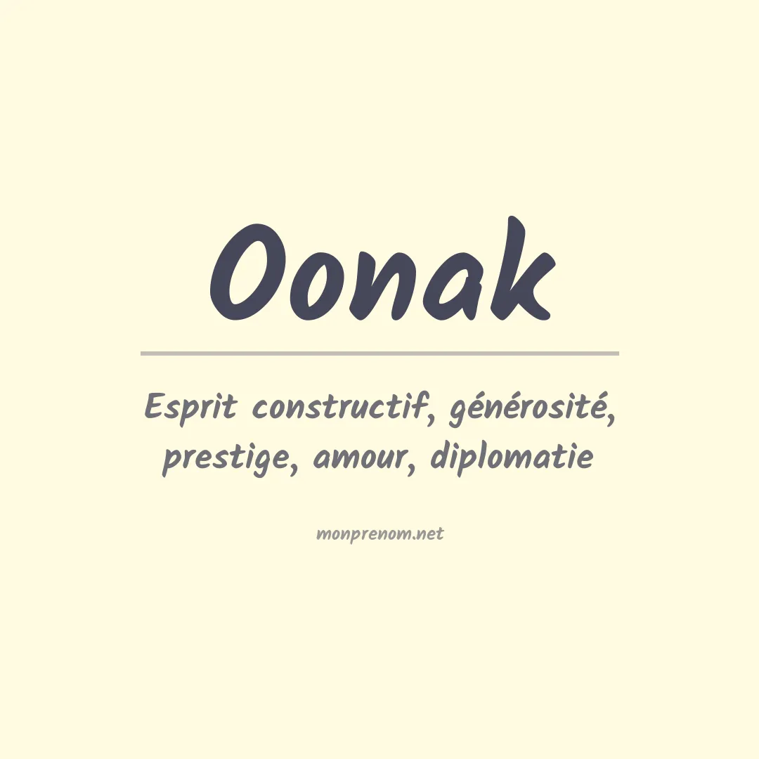 Signification du prénom Oonak