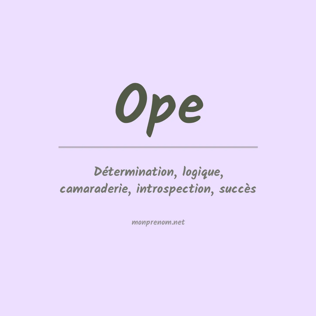 Prénom Ope
