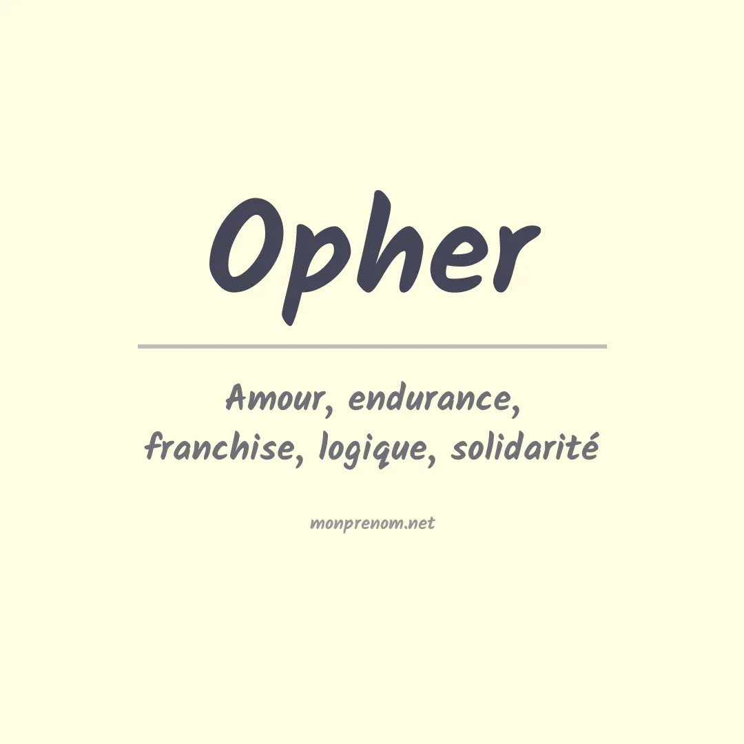 Signification du prénom Opher