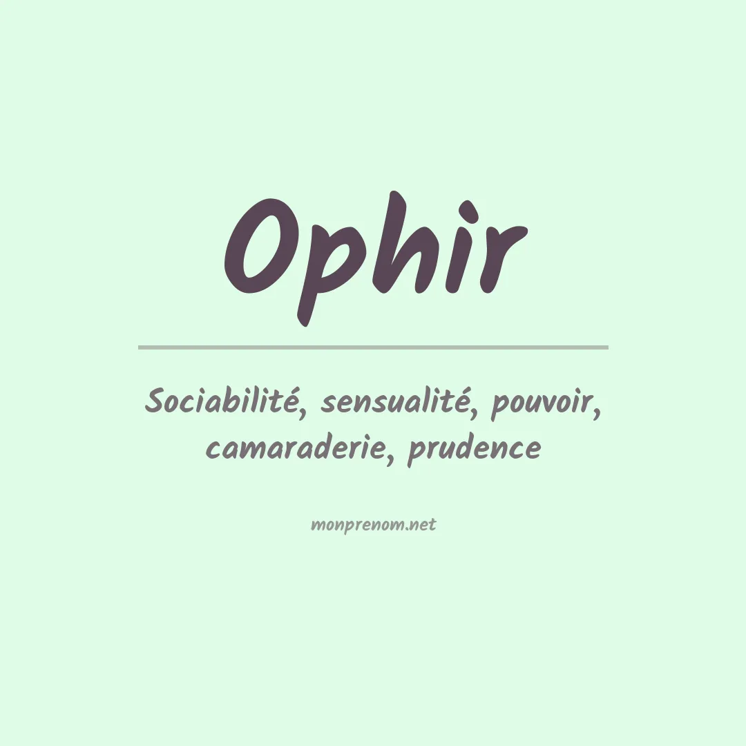Signification du prénom Ophir