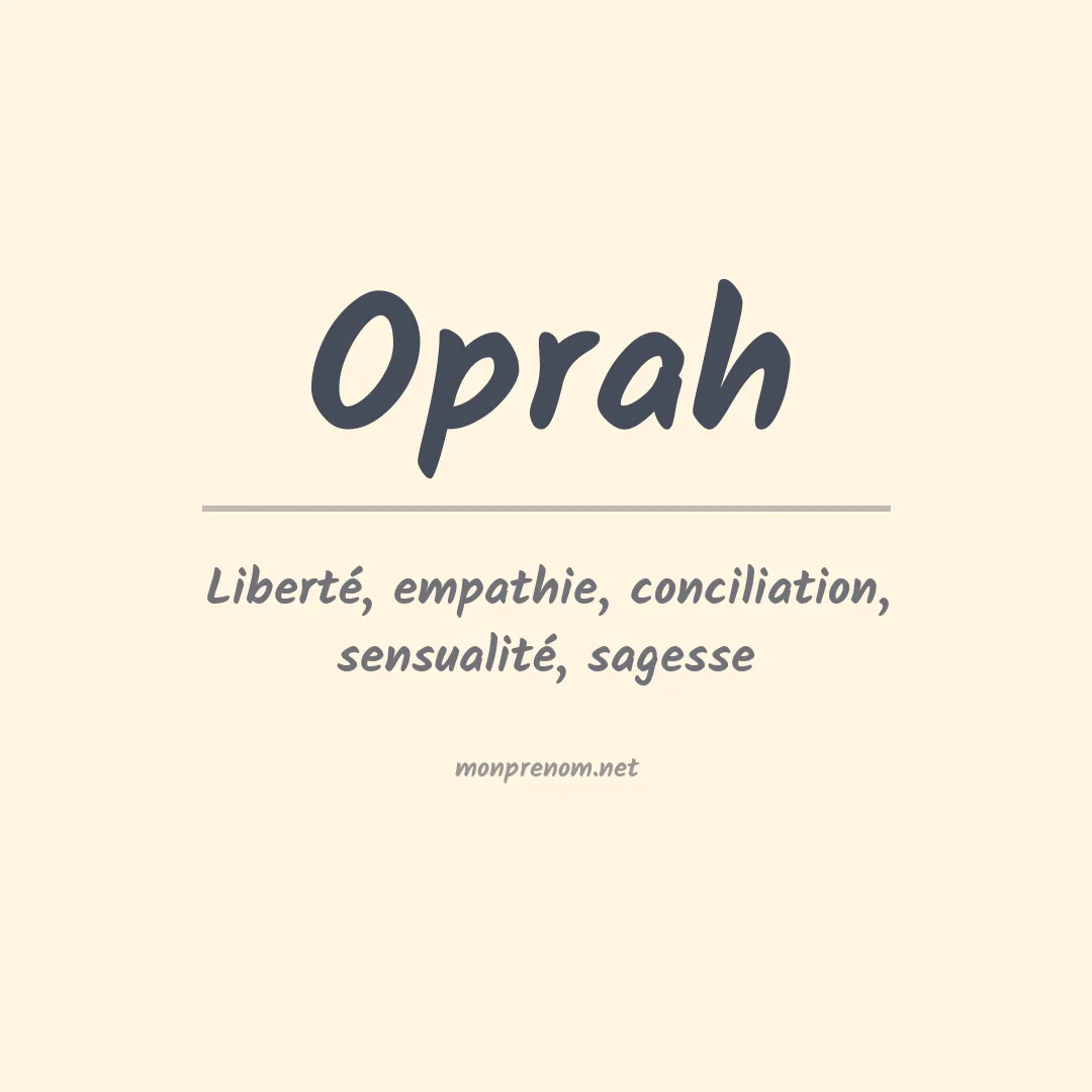 Prénom Oprah