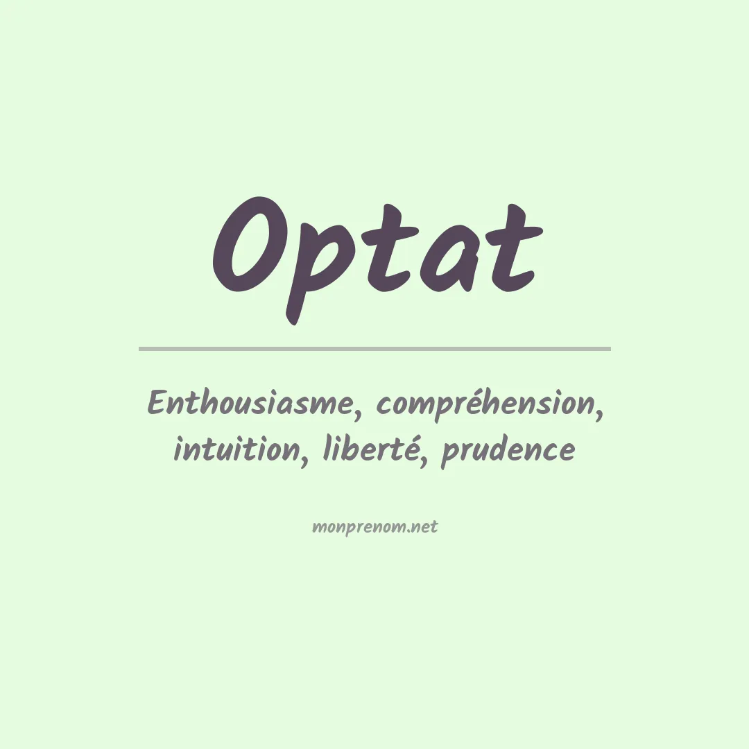 Signification du prénom Optat