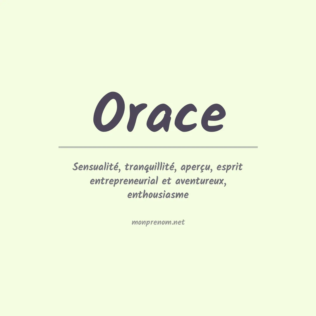 Signification du prénom Orace