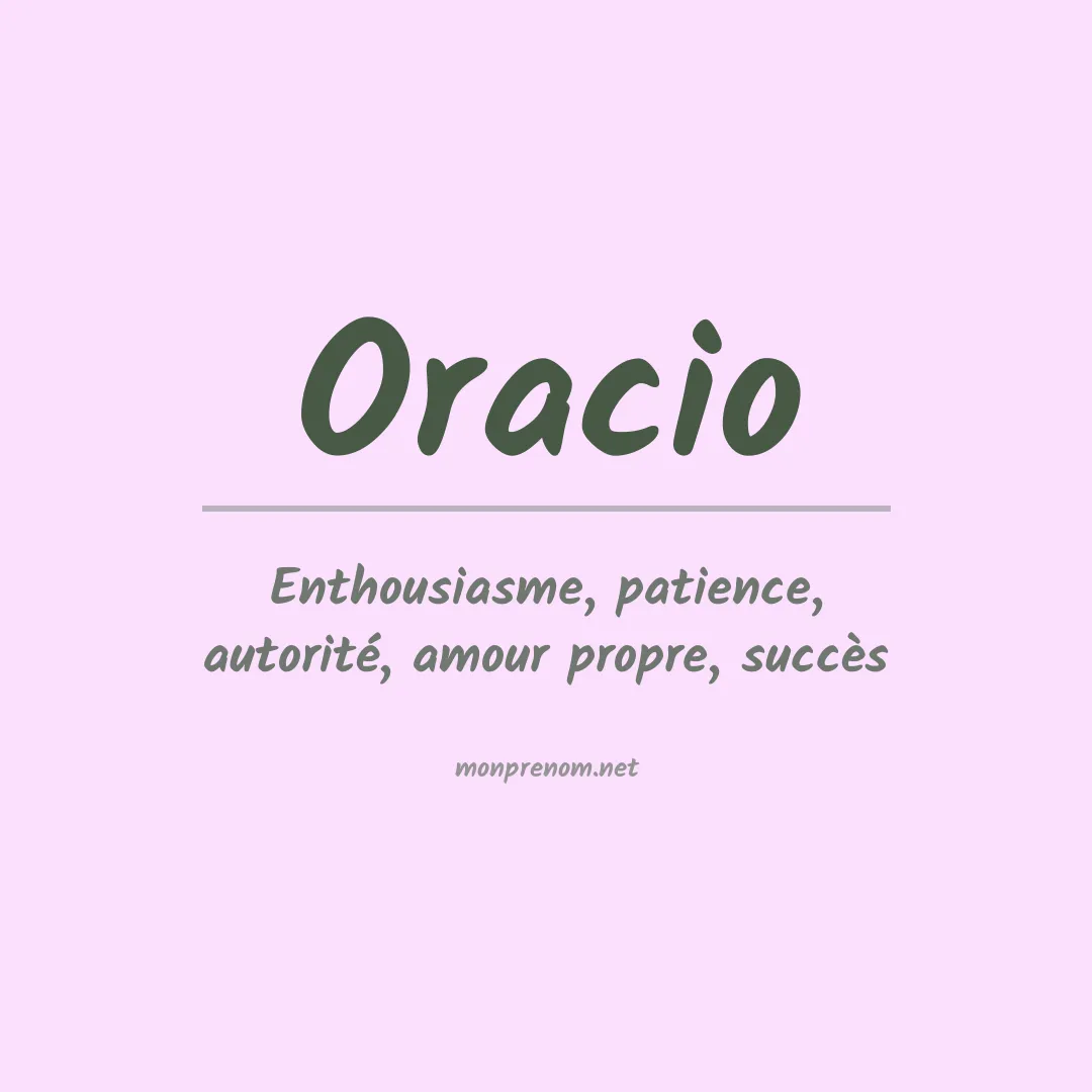 Signification du prénom Oracio
