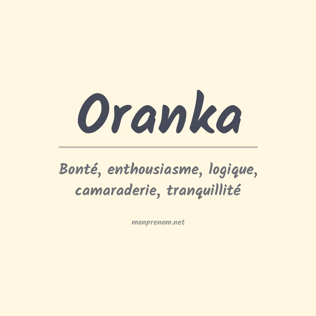 Signification du prénom Oranka
