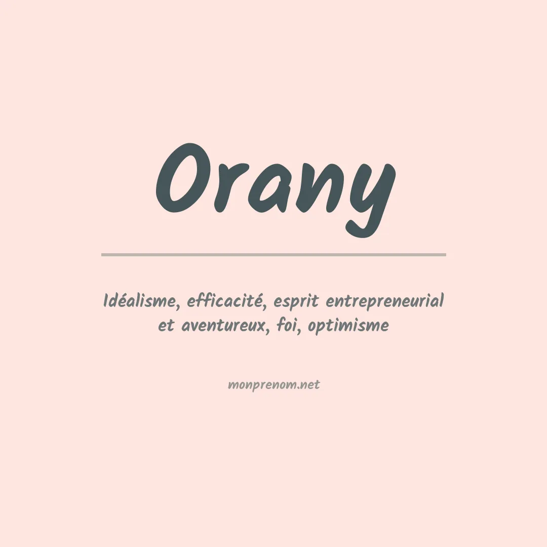 Signification du prénom Orany