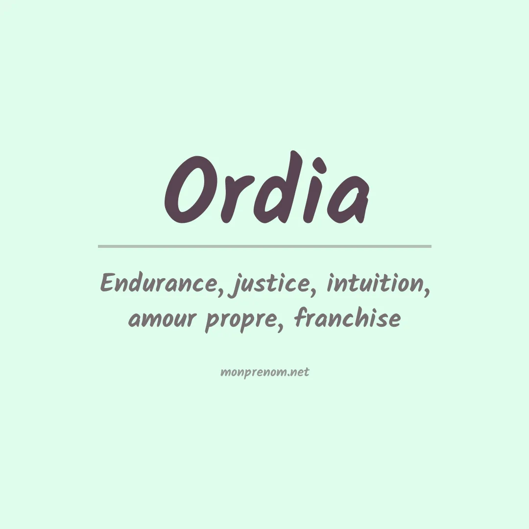 Prénom Ordia