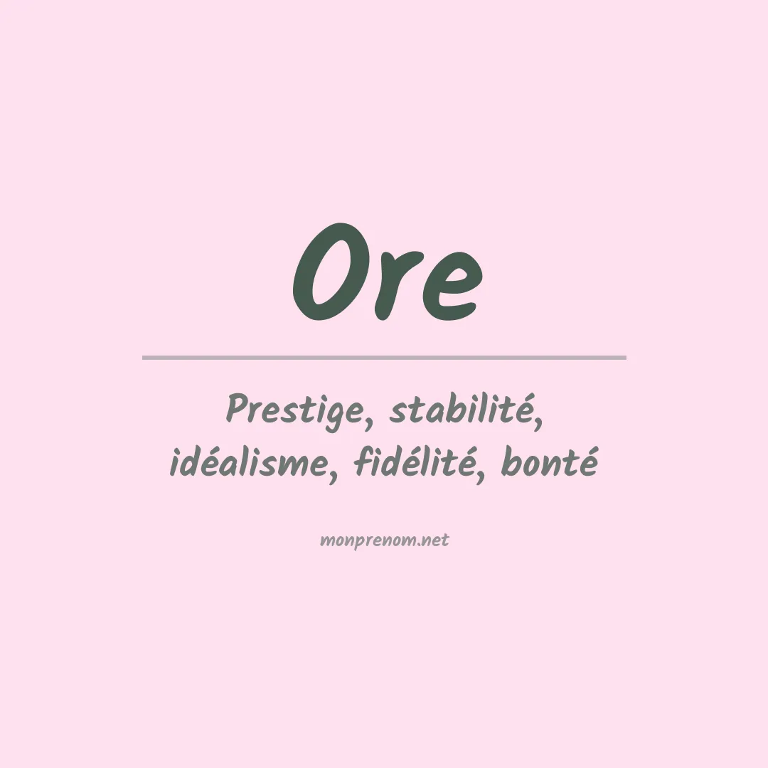 Prénom Ore