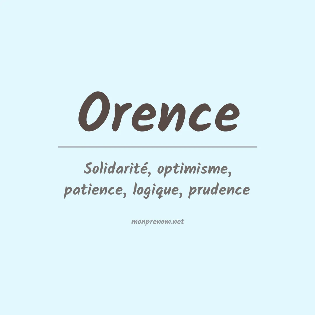 Signification du prénom Orence