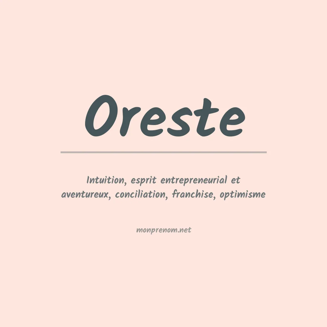 Prénom Oreste