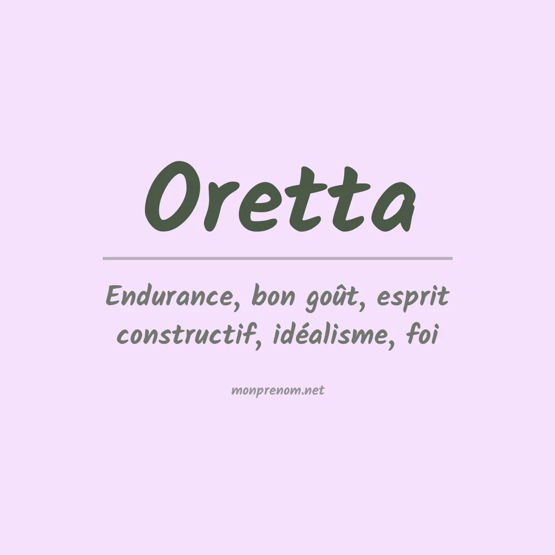 Signification du prénom Oretta