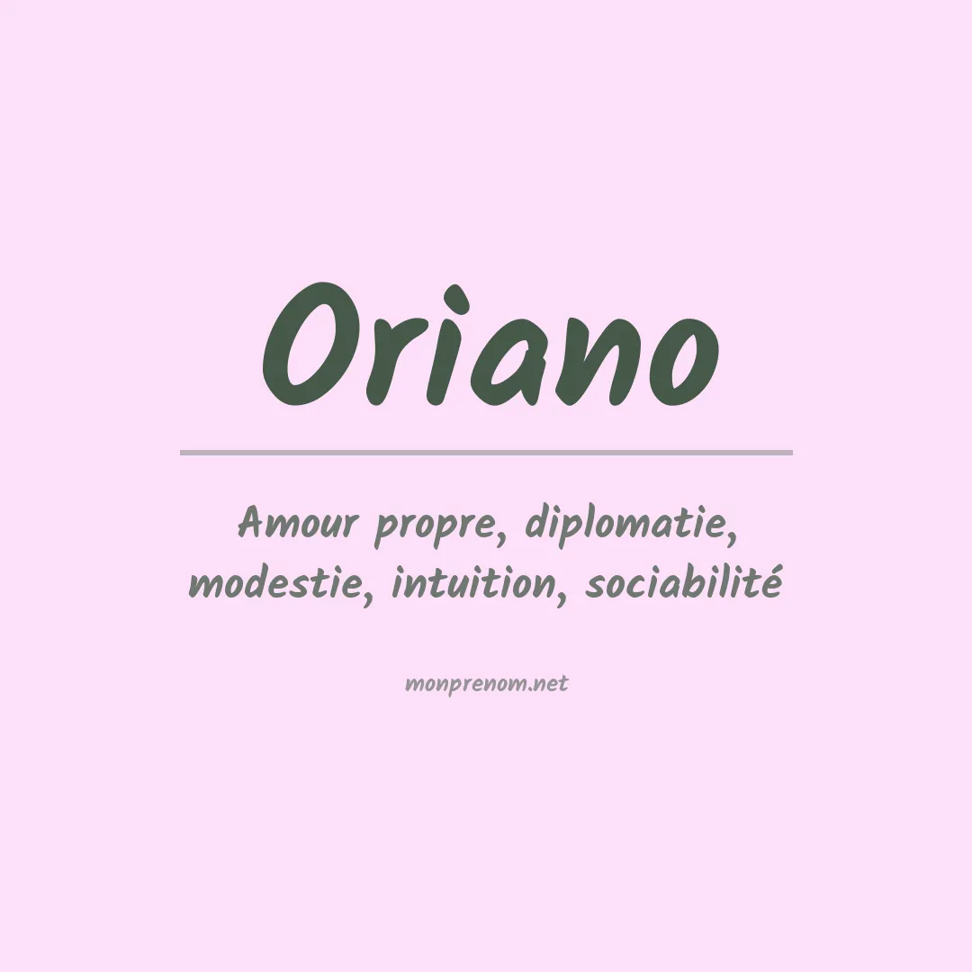 Prénom Oriano