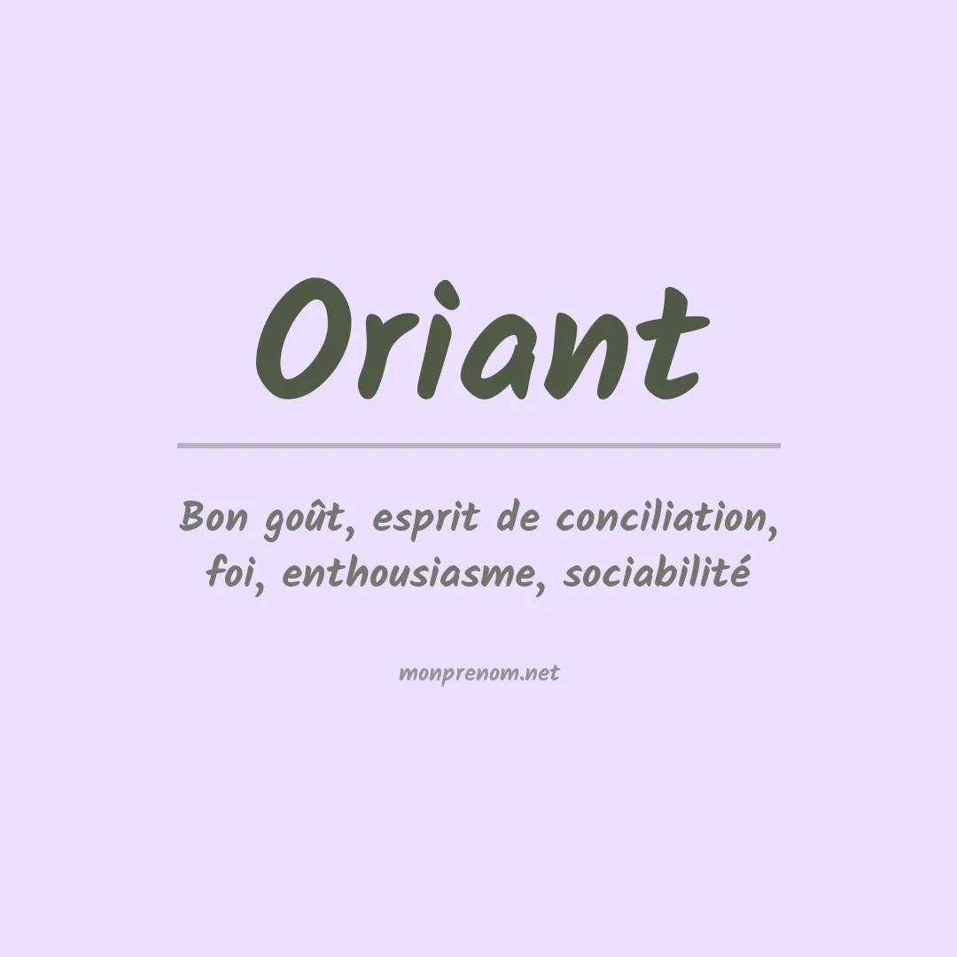 Signification du prénom Oriant