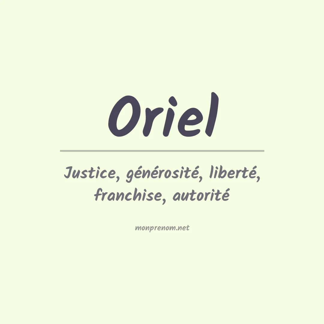 Signification du prénom Oriel