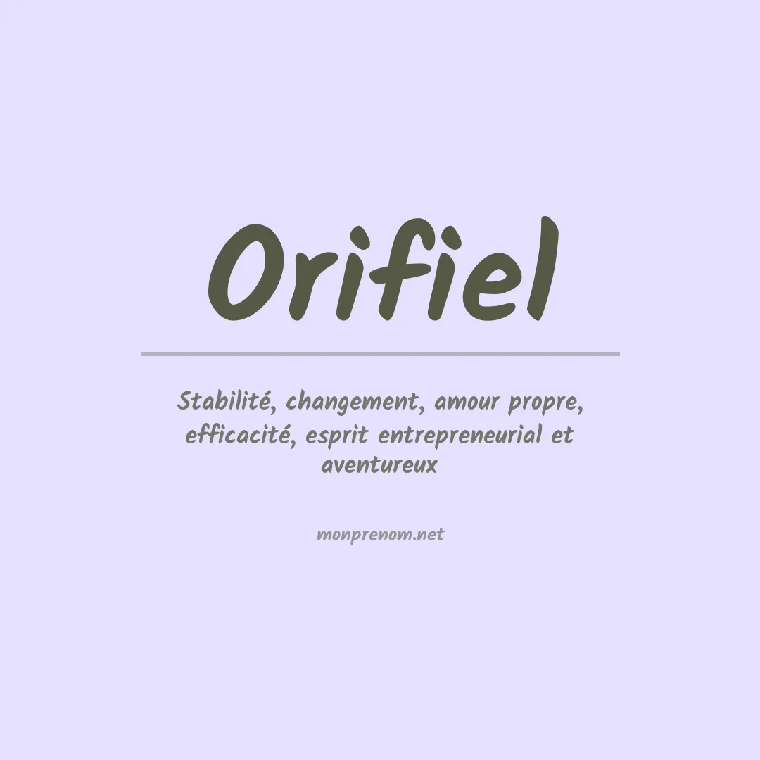 Signification du prénom Orifiel